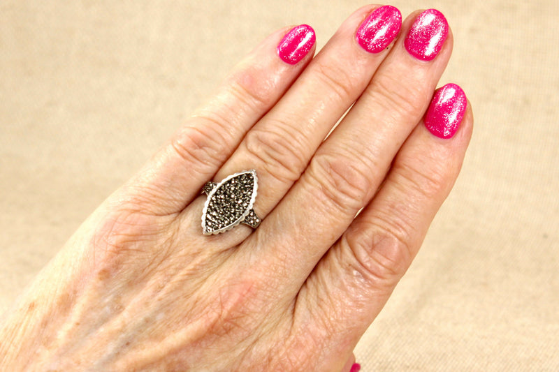 Art Deco Silver & Marcasite Ring