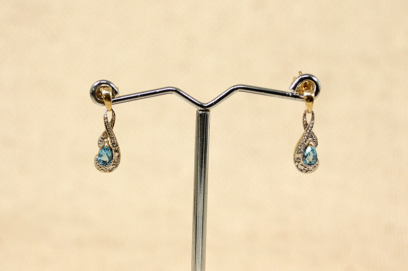 9ct Gold Blue Spinel Earrings