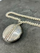 Antique Victorian Circa 1860 Sterling Silver Book chain Necklace & Locket
