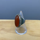 Silver and cornelian ring
