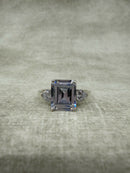 925 Silver 3 Carat Emerald Cut CZ Trilogy Ring