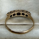 Vintage 9ct Gold Graduated Garnet Five Stone Ring