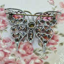 1920's Style Czechoslovakian Rhinestone Butterfly Brooch