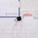 Platinum Sapphire & Diamond 3 Stone Ring