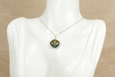 Silver Gilt Cloisonne Heart Pendant & Silver Chain