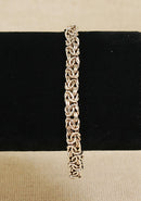 Italian Sterling Silver Byzantine Rope Chain Bracelet