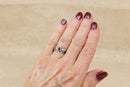 Stylish Sterling Silver & Amethyst Studio Art Nouveau Style Band Ring