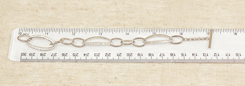 Silver Italian Designer Hoop Link Bracelet