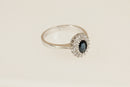18ct White Gold Sapphire & Diamond ‘Diana’ Style Cluster Ring