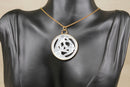 Classic Lalique Hirondelles Three Swallows Crystal Pendant – Vermeil Gold on Silver