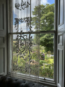 Tuscany filet Rose beautiful off white Cotton lace Panel 56”/90