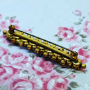 Vintage Lavender Blue & Fuchsia Pink Rhinestone Bar Brooch