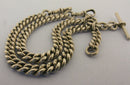 Heavy Antique Solid Sterling Silver Double Albert Pocket Watch Chain Bir 1912
