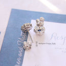 18ct White Gold Sapphire & Diamond Cluster Earrings