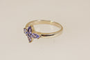 Elegant Sterling Silver & Blue Iolite Flower Ring