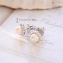 18ct White Gold Pearl & Diamond Cluster Earrings by Luke Stockley London