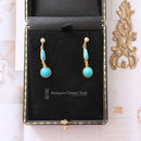 Vintage Gold & Turquoise Drop Earrings
