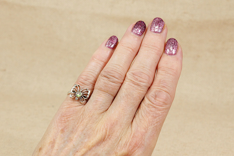 Silver & Abelone Butterfly Ring