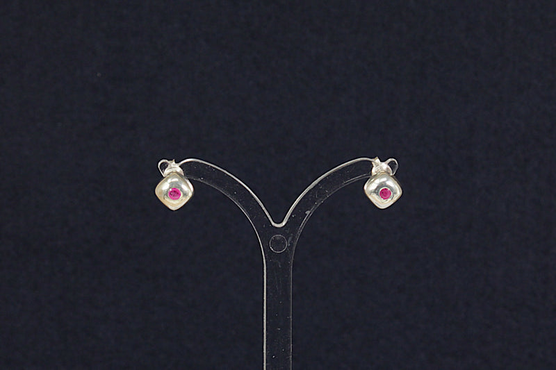 Silver & Ruby Earrings by Kit Heath