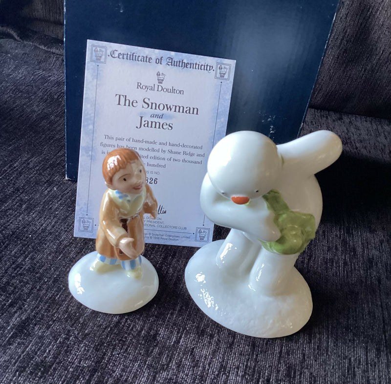Royal Doulton Snowman figurine Royal Doulton Snowman and James figurine Doulton limited edition