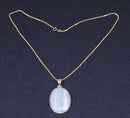 Oversized Sterling Silver & Blue Lace Agate Pendant with 19½-Inch Silver Chain