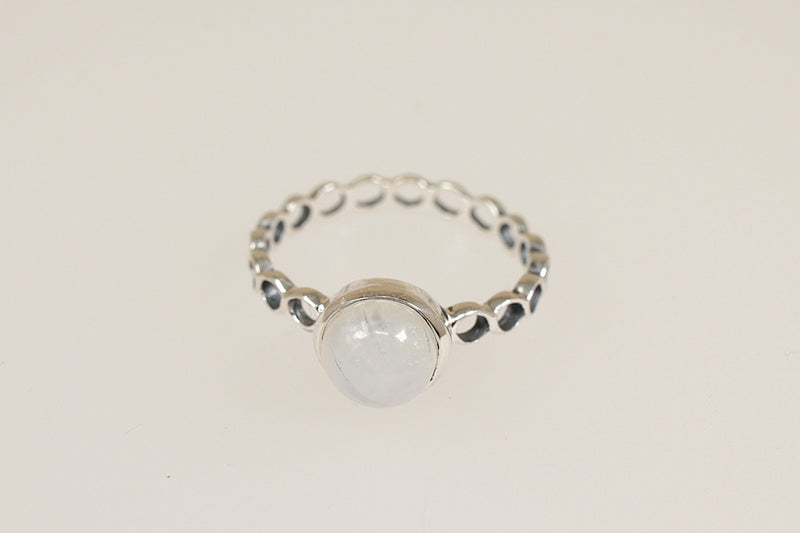 Silver & Moonstone Solitaire Ring