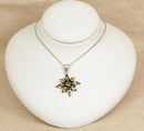 Silver Amethyst & Peridot Pendant & Chain
