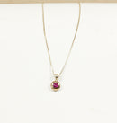 Silver & Gold Ruby Pendant & Chain
