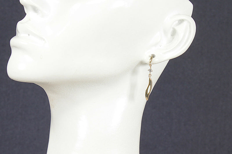 9ct Gold & Crystal Dropper Earrings
