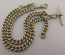 Heavy Antique Solid Sterling Silver Double Albert Pocket Watch Chain Bir 1912