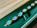 Hallmarked 9ct Gold 5.95 Grams 14 Oval Cut Australian Fire Opal Bracelet