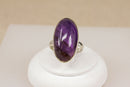 Stunning Sterling Silver & Amethyst Cabochon Statement Ring
