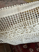 Beautiful Period Arts & Crafts biscuit tea colour cotton lace panel 84”/35”