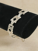 Hefty Sterling Silver Ornate Link Bracelet – Taxco, Mexico