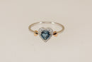 Charming Sterling Silver, London Blue Topaz & Diamond Heart Ring