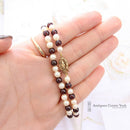 9ct Cultured Pearl & Garnet Necklace