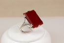 Stunning Art Deco Sterling Silver & Carnelian Ring
