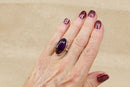 Stunning Sterling Silver & Amethyst Cabochon Statement Ring