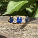 Antique Victorian Sapphire and Old Cut Diamond Ring in 18ct Gold