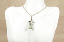 Vintage Silver & Tourmaline Designer Dolphin Pendant & Chain