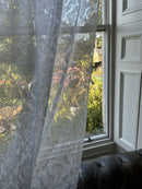 Sara - A Laura Ashley period design white cotton Curtain Panelling 60”wide per metre