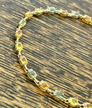 Hallmarked 9ct Gold Citrine, Blue Topaz & Orange Sapphire Tennis Bracelet