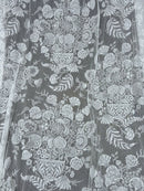 Anna French Indra Highend Victorian design 14 point ivory Cotton Lace Curtain Panelling By The Metre- Width 170cms