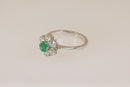 Exceptional 18ct White Gold Emerald & Diamond Cluster Ring – 0.60ct Diamonds
