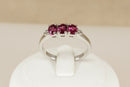 Silver & Pink Tourmaline Trilogy Ring