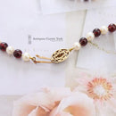 9ct Cultured Pearl & Garnet Necklace