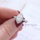 18ct White Gold Marquise Diamond Halo Cluster Ring 1.08ct