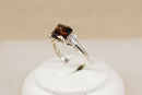 Stunning Sterling Silver Smoky Crystal & White Crystal Trilogy Ring