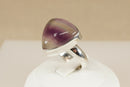 Silver & Fluorite Cabochon Statement Ring