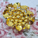 Stunning Vintage Mid-Century Faux Pearl & Enameled Leaf Brooch